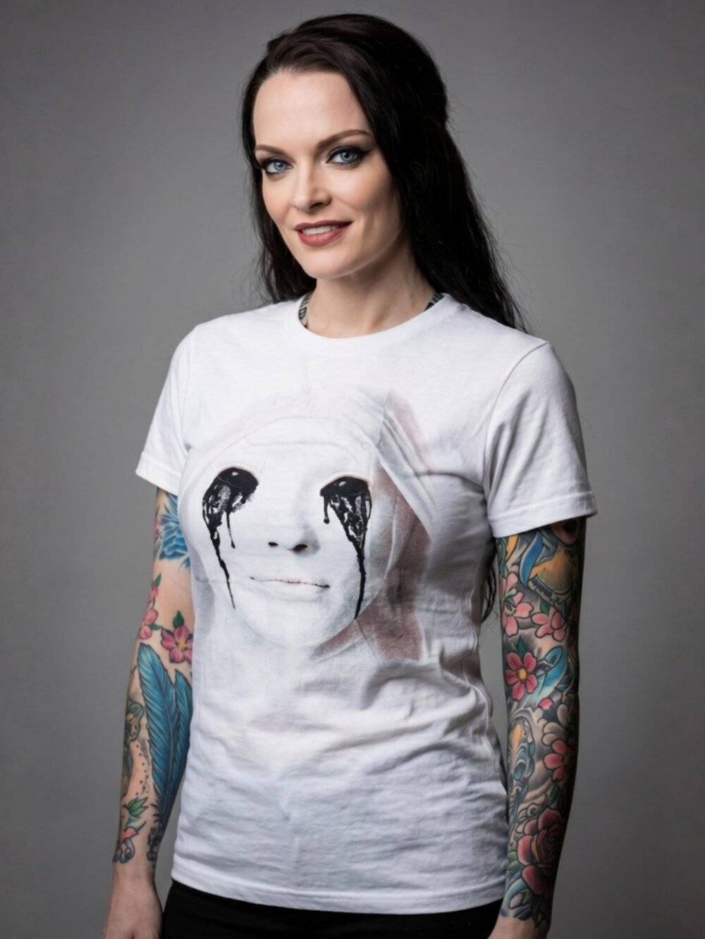 American Horror Story ✦ Crying Nun Tee ✦ White Occult Symbol Back Print M NWT
